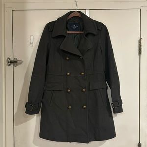 American Eagle Dark Army Green Peacoat